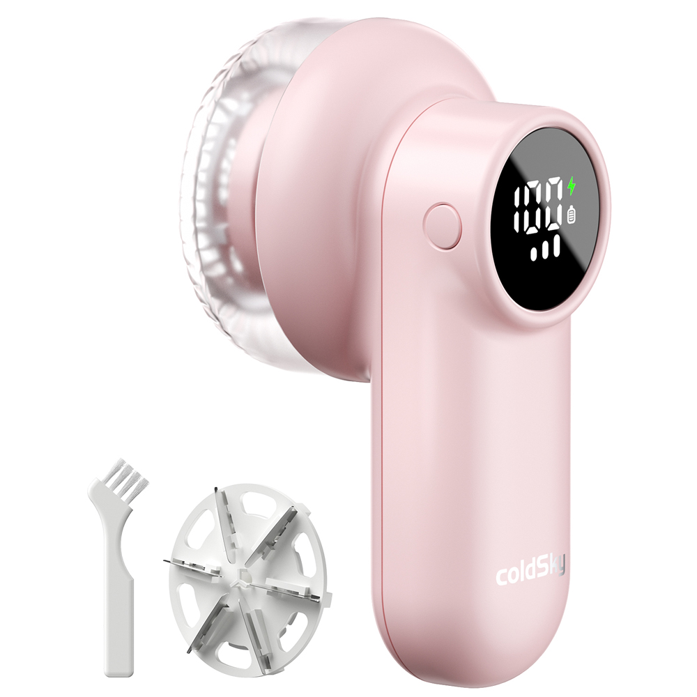 coldSky Rechargeable Lint Shaver with Digital Display Fabric Shaver Sweater Shaver 3-Speeds with 6-Leaf Blades for Clothes Sofa