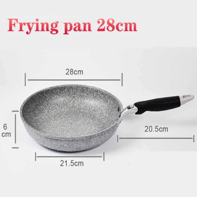 Non-stick Koekenpan Maifan Stone Wok Aluminium Pan Pannenkoek Ei Steak Koekenpan Pot Pizza Panckae Pannen Koken gereedschap 26/28Cm: Frying pan 28cm