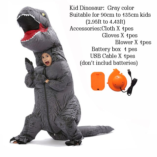 T-rex Dinosaure déguisement gonflable mascotte Deguisement Halloween Pour Animaux Cosplay Dinosaure: Kid Size15