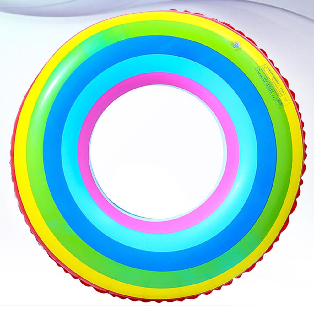 80cm Thicken Swim Ring Double Layers Inflated Swim Ring Water Floating Ring Colorful