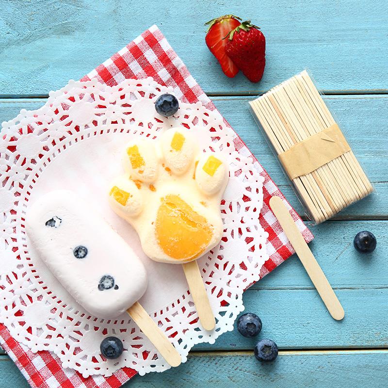 100PCS Kids Popsicle Stick Ice Cube Maker Colorful Cream Tools Model Special-Purpose Wooden Craft Stick Lollipop Mold