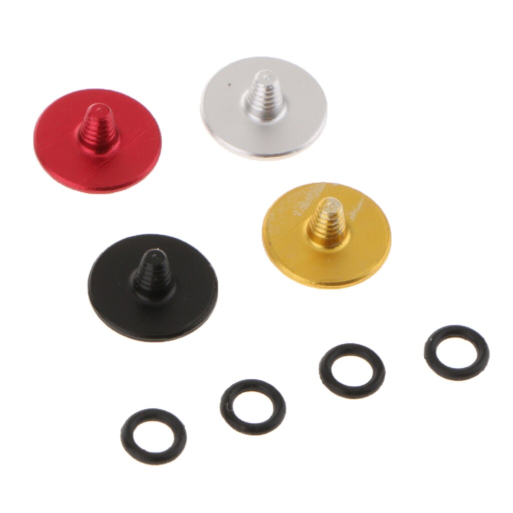 4 Pieces Universal Camera Convex Shutter Release Button Fit for Standard Threads - Red & Black & Silver & Gold