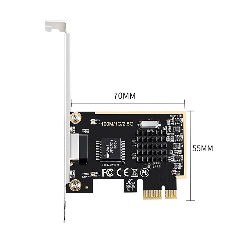 2.5G Network Adapter Game PCIE Card Gigabit Network Card 2500M Network Adapter RTL8125 RJ45 Wired Network Card