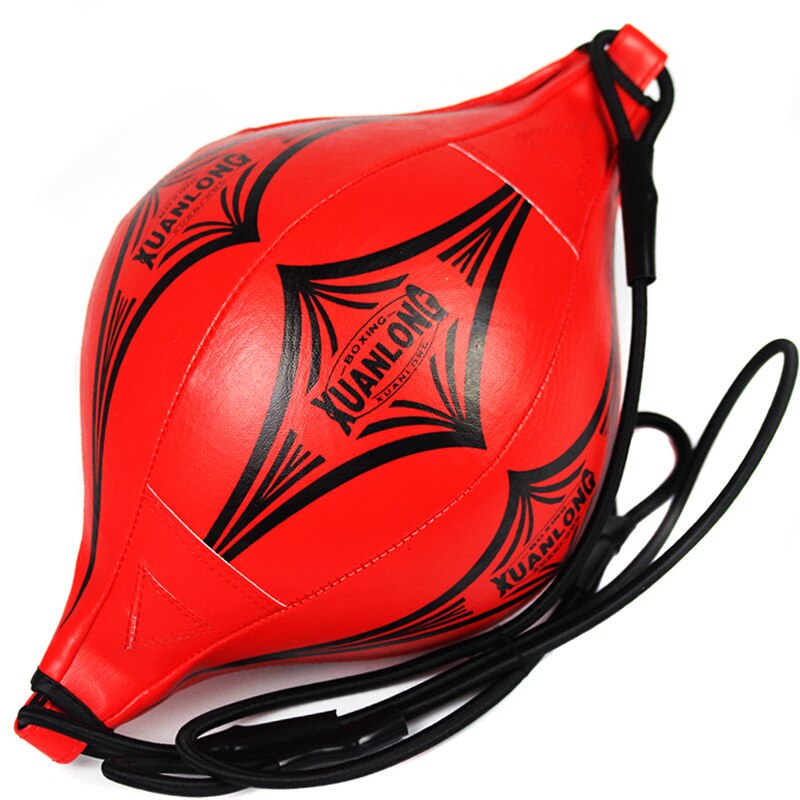 PU Leder Doppel Ende Bodybuilding Boxen Geschwindigkeit Ball Boxsack Professionelle Erwachsene Fitnessraum Birne Mit Inflator Fitness Ausrügestochen