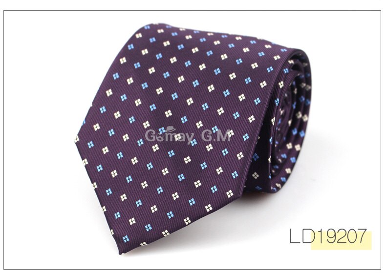 Klassiske mænd slips til erhvervslivet formelt bryllups slips til mænd 8cm striber prikker hals slips jakkesæt halsbeklædning jacquard slips: Ld19207