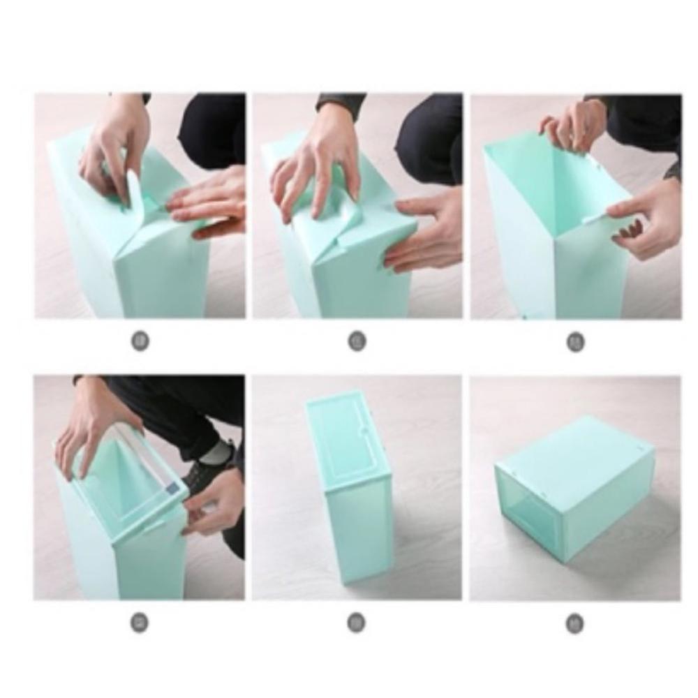 Caja de zapatos con tapa transparente, organizador de zapatos, Zapatero apilable, a prueba de polvo, 6 uds.