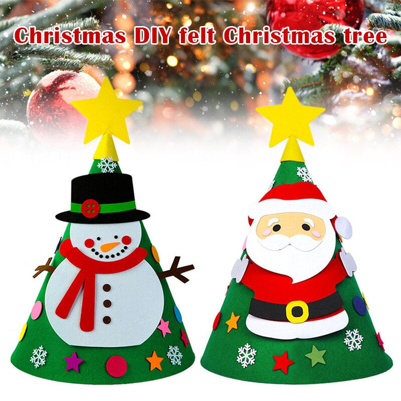 Nieuw Vilt Kerstboom Diy Speelgoed Home Decoratie Kerst Ornament Voor Kids TE889