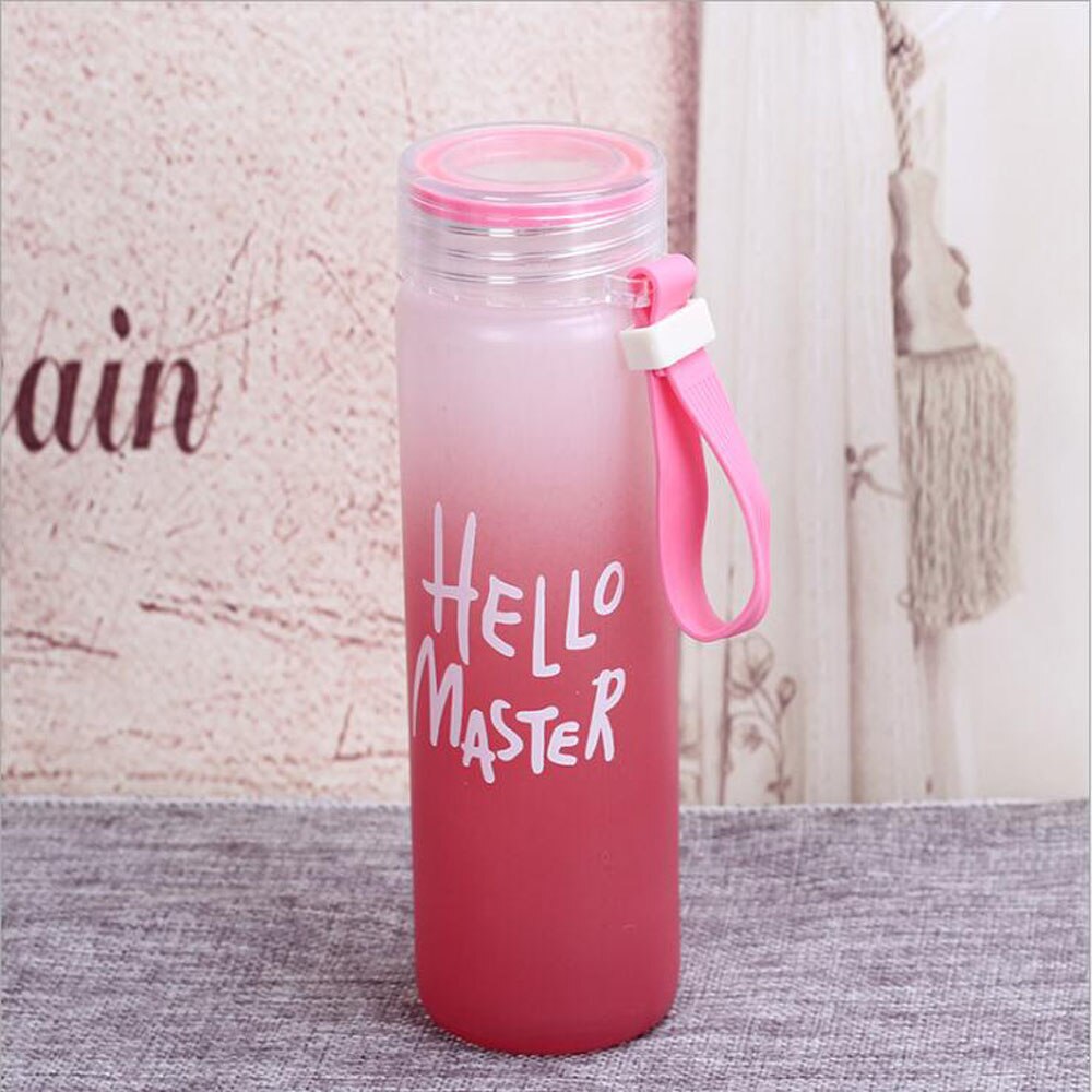 Bouteille d'eau dégradé couleur verre dépoli fruits Sport de plein air gobelet: 009-red