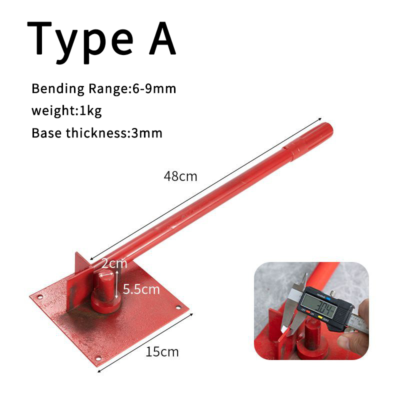 Steel Bar Bender Manual Rebar Bender Portable Manual Rebar Bending Machine Hand-held Folding Tools 1-20mm Construction Bender: indigo