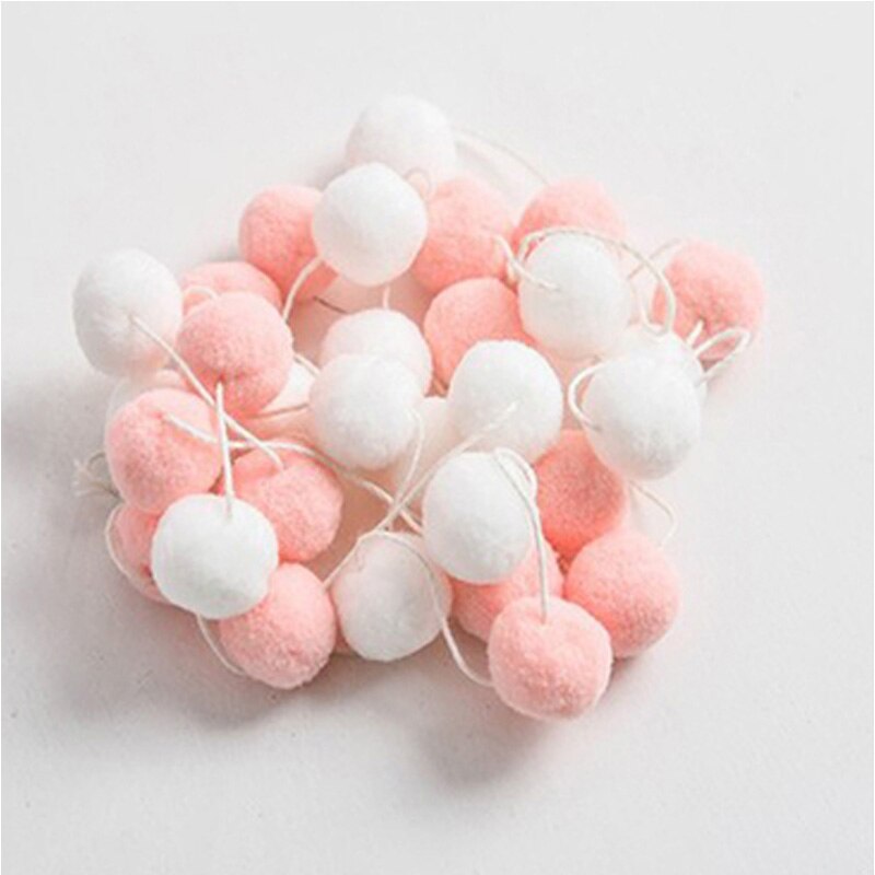 2.3M Babykamer Decoratie Macaron Gekleurde Haar Bal Kids Meisjes Decor Tent Beddengoed Bumpers Party Hanger Muur Opknoping Accessoire: Pink White
