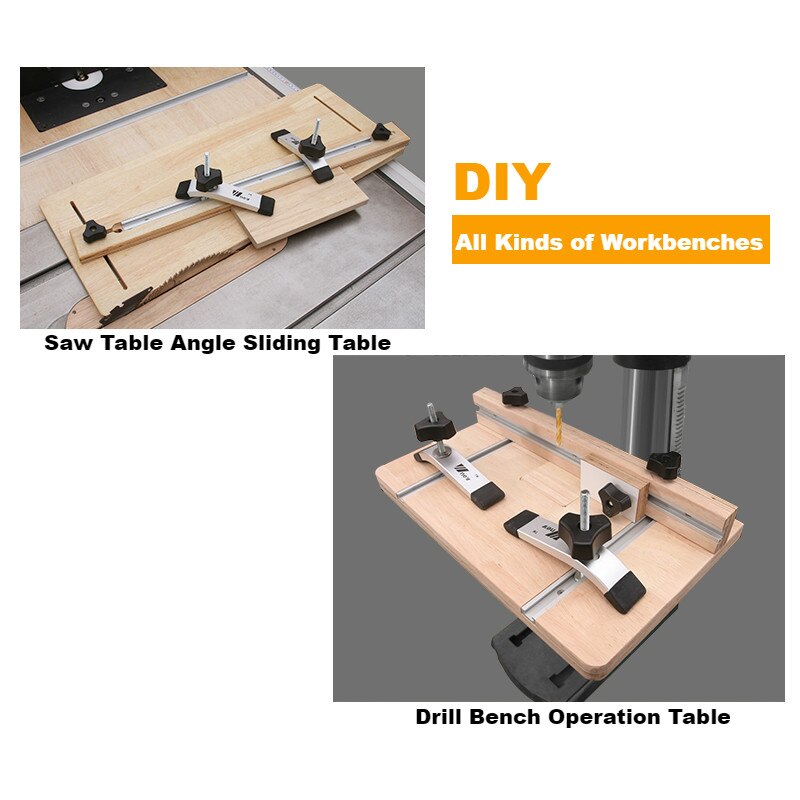 Rail d'onglet t-track 19x9.5mm pour scie de Table, outil de menuiserie