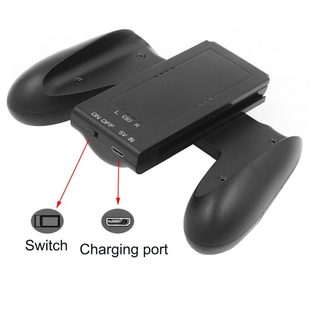 Handle Charger Non-slip Curved Palm ABS Portable Charging Grip for Nintendo