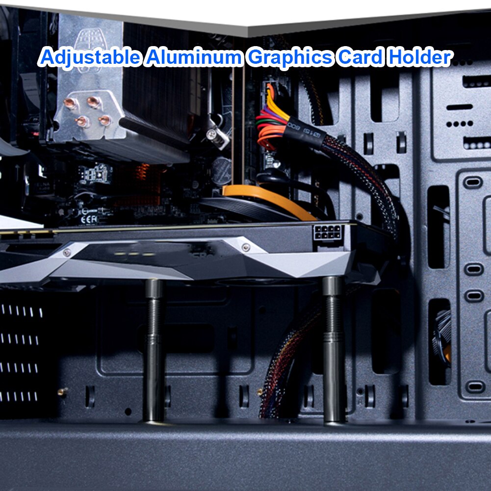 PC Grafikkarte GPU Halfter befestigen Unterstützung Einstellbare Aluminium Video Karte durchhängen Halfter Halterung Jack Schreibtisch PC fallen Für Schreibtisch PC