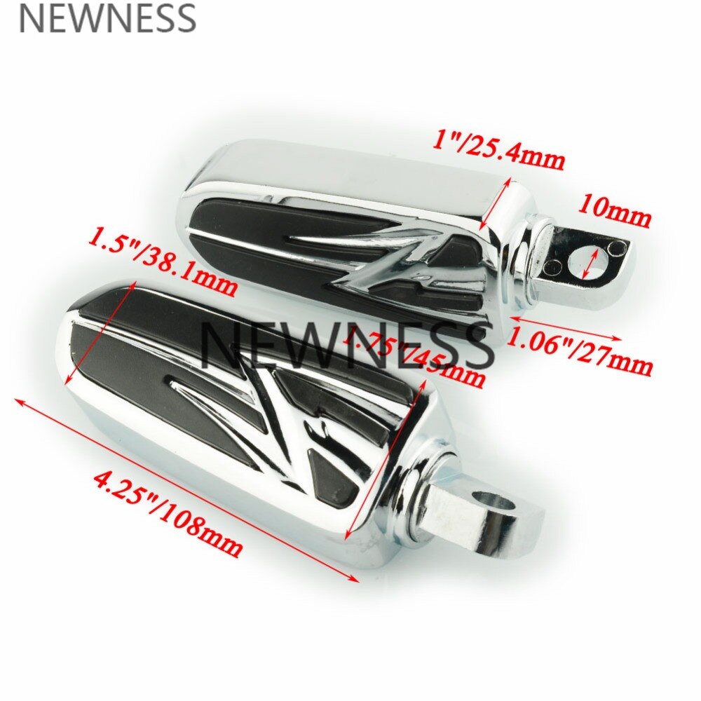 Motorcycle Foot Pegs Adjustable Long Angled Highway Peg Mount 1 1/4" 32mm Engine Guard Footrest for Harley Sportster Dyna