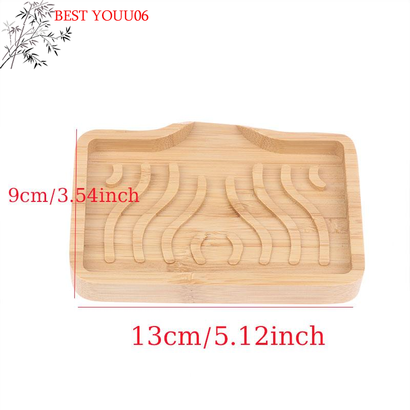 (YOUU06)Bamboo Soap Dish Holder Tray Wood Bar Soap Saver Self Draining Case for Bathtub Hotel Home Countertop Drying Sink