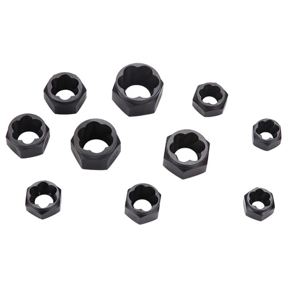 10Pcs Metal Bolt Nut Remover Extractor Kit Damaged Stripped Socket Wrench Set