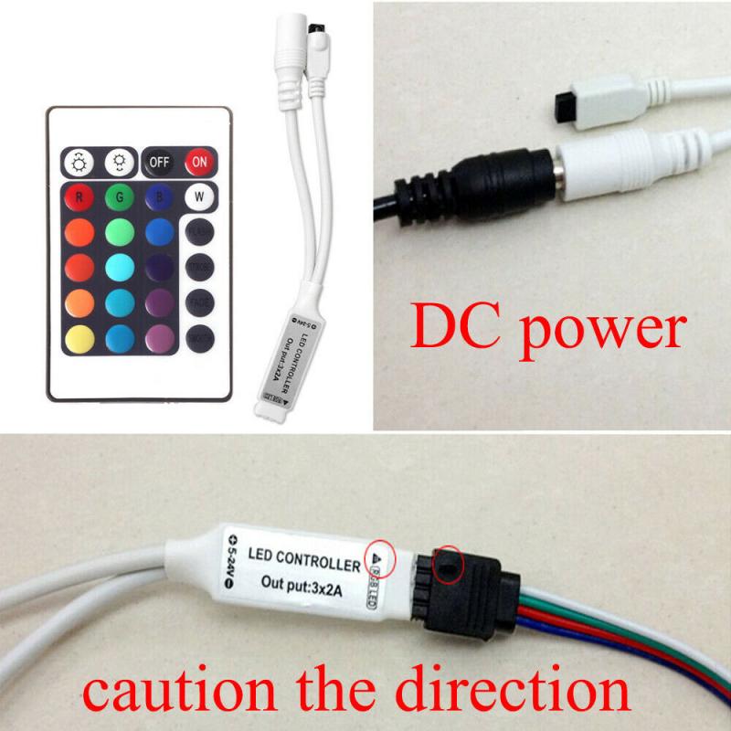 Mini 24 Key Wireless IR Remote Controller For RGB 3528 5050 RGB LED Light Strip IR Remote Wireless Controller Color Changing