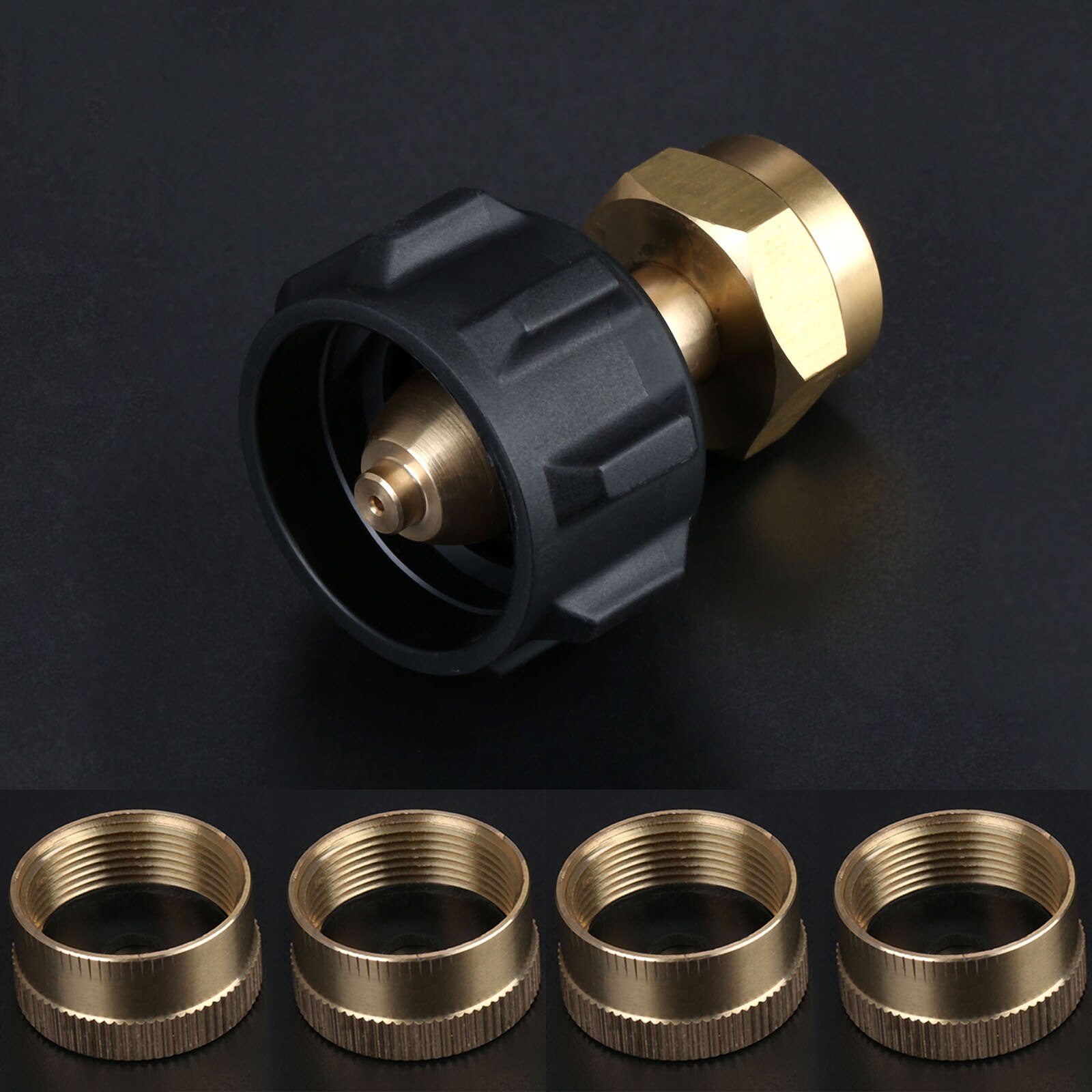 Regulator Valve Connector Propane Refill Adapter with Cylinder Tank Caps for QCC1 Tank 1LB Gas Bottle Cylinder Outdoor BBQ Grill