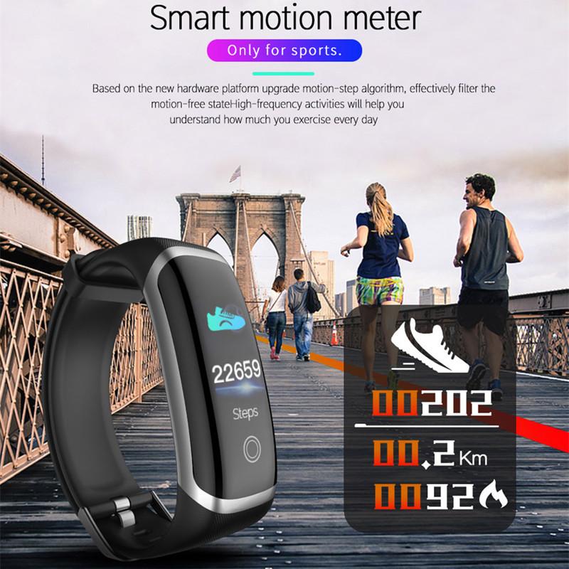 Letike m4 atividade rastreador feminino pulseira inteligente em tempo real dinâmica freqüência cardíaca e monitor de pressão arterial esporte banda preto ajuste masculino