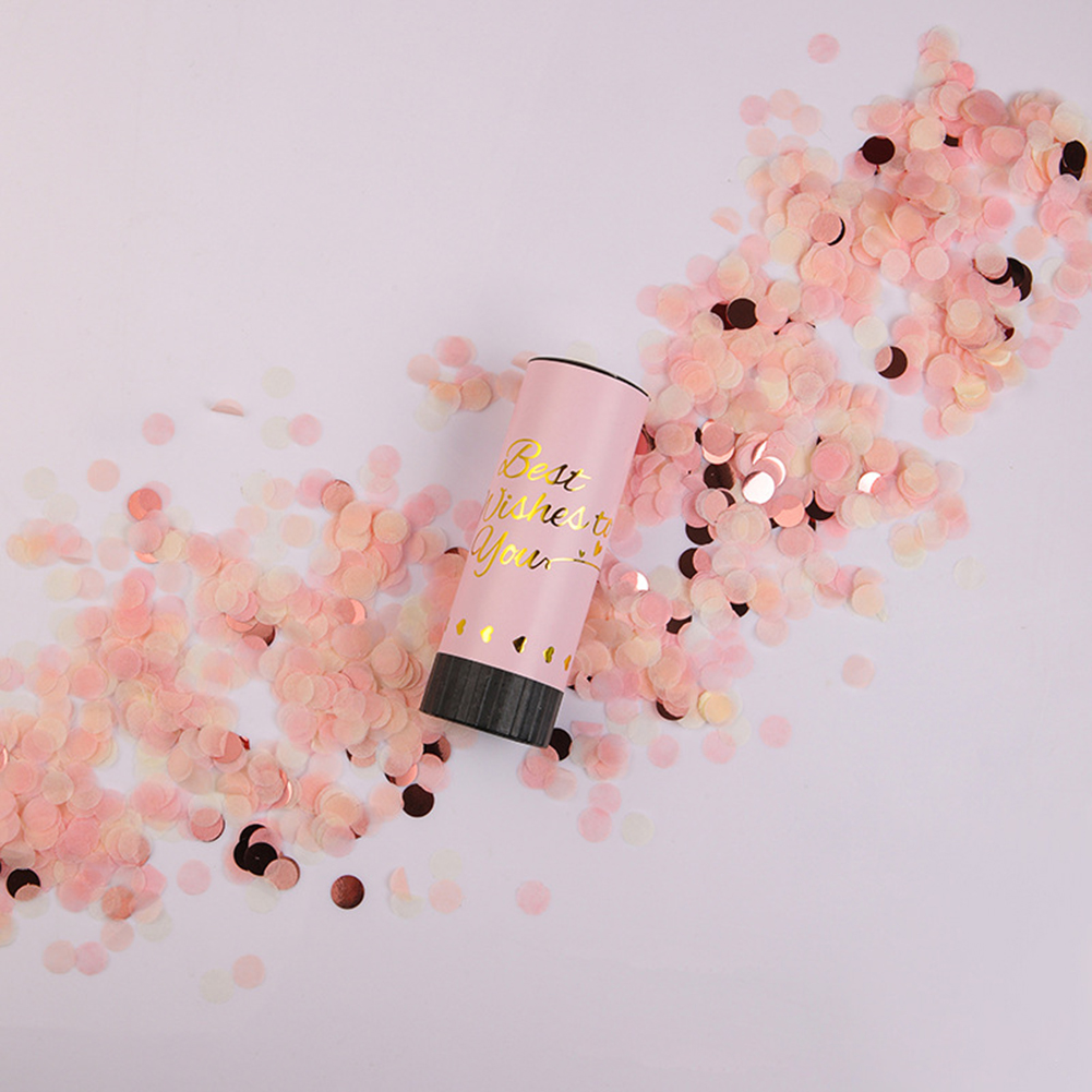 1pcs Confetti Cannons Party Poppers Wedding Streamers Air Compressed Confetti Handheld Graduation Wedding Party Supplies: Pink