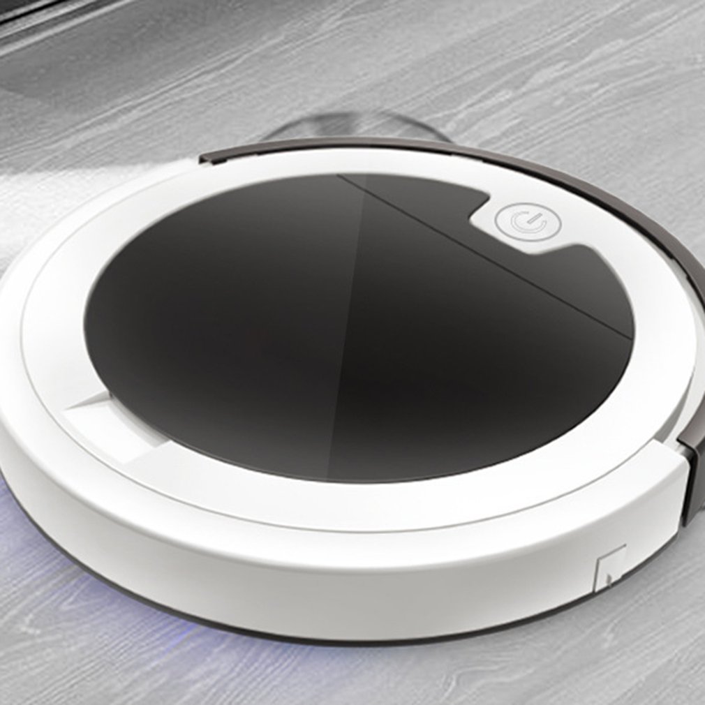 Intelligent Sweeping Robot With Remote Control Single Mop Dust Collector Home Sweeping Robot Floor Cleaning Tools: White