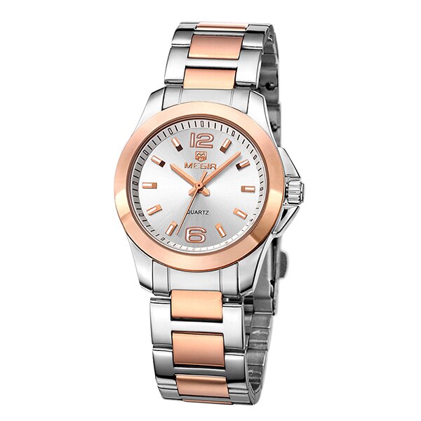 Megir Mode Vrouwen Horloges Relogio Feminino Luxe Liefhebbers Quartz Horloge Klok Vrouwen Montre Femme Dames Horloge 5006: Silver rose