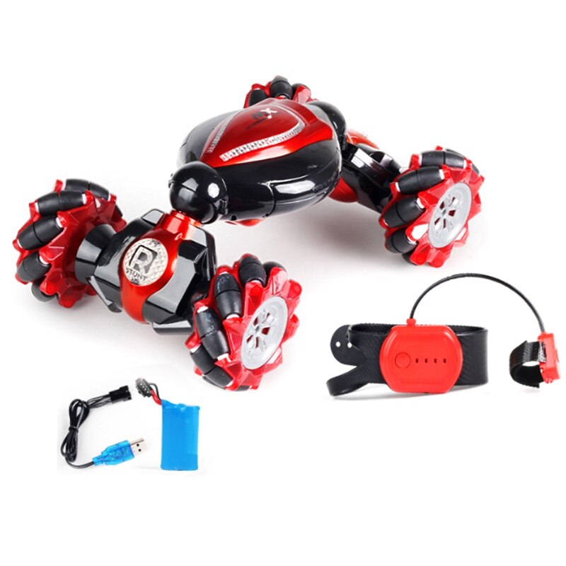 Gesture Sensing Watch Drift Remote Control Car 1:12 Twist Car Stunt Four-Wheel Drive Climbing Car Toy: Red