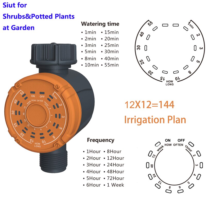 Waterproof Irrigation Timer Smart Irrigation Controller System Garden Watering Timer: WATER TIMER orange