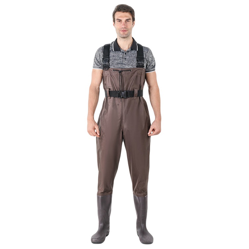 Pantalon de pêche hommes femmes imperméable Bootfoot mouche cuissardes bottes costume avec Camouflage pantalon pêche poitrine caoutchouc