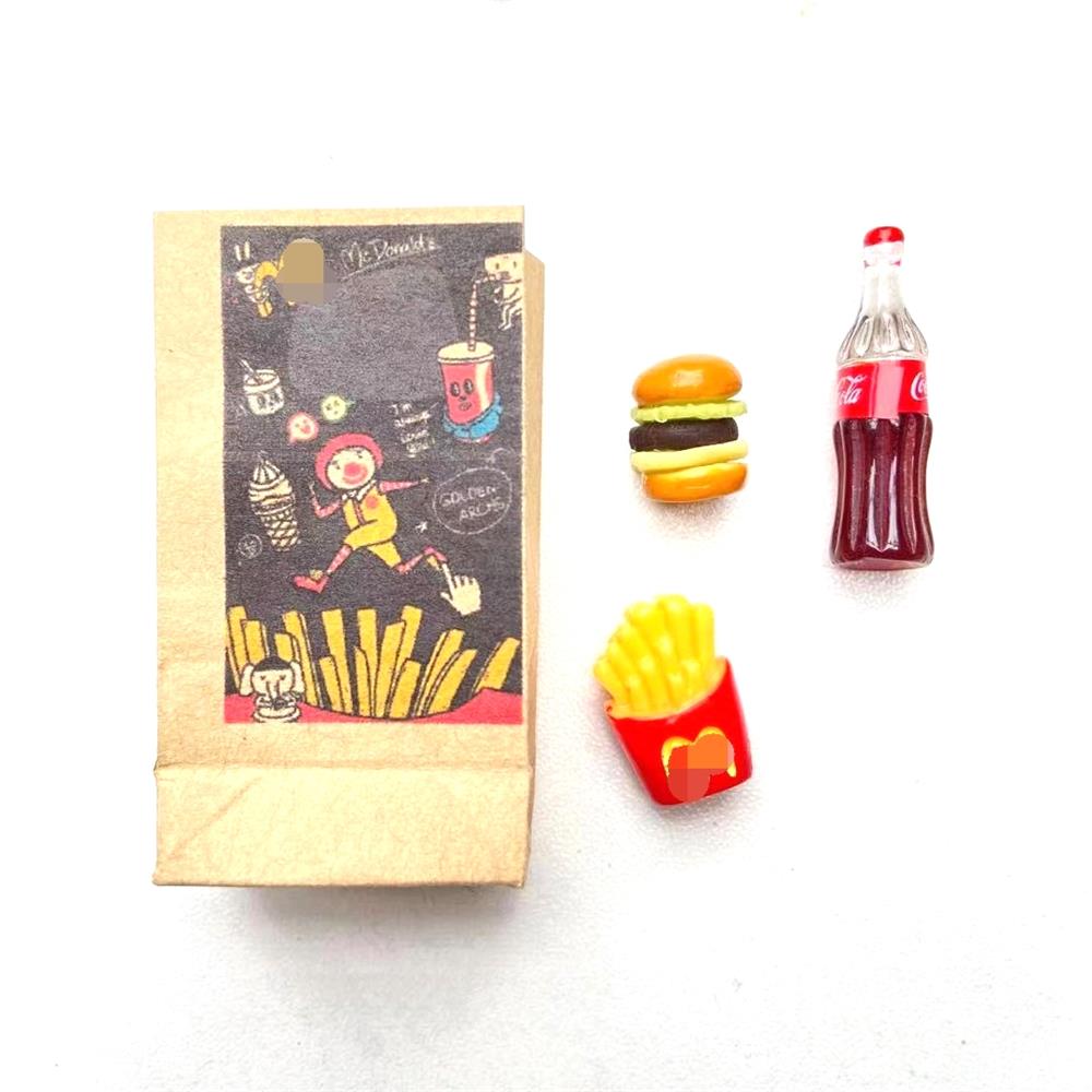 1/6 1/12 Mini Doll House Full Barrel Burger Coke Cup Blyth Barbies Doll House Fast Food Game Game Kitchen Accessories Toy: style 2