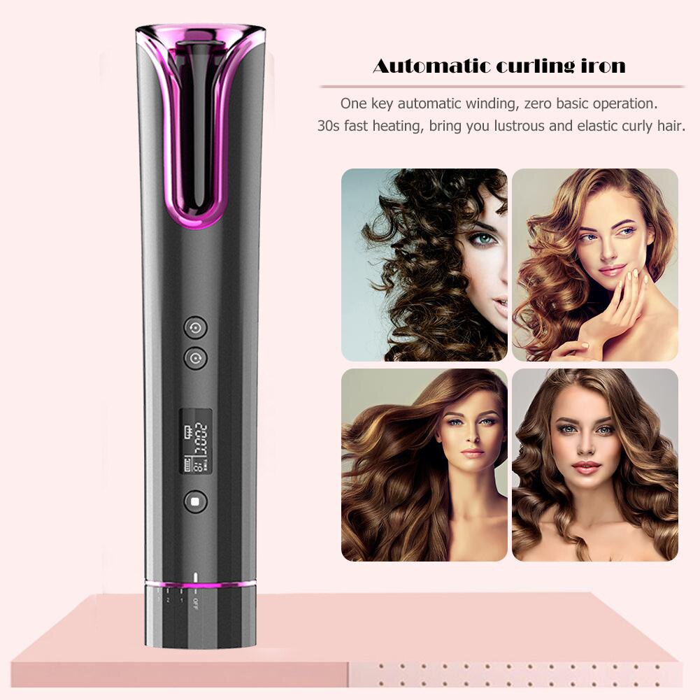 Smart Automatische Hair Curler Draadloze Krultang Keramische Krullend Wave Styling Tool Draadloze Haar Waver Wand Met Clip + Kam