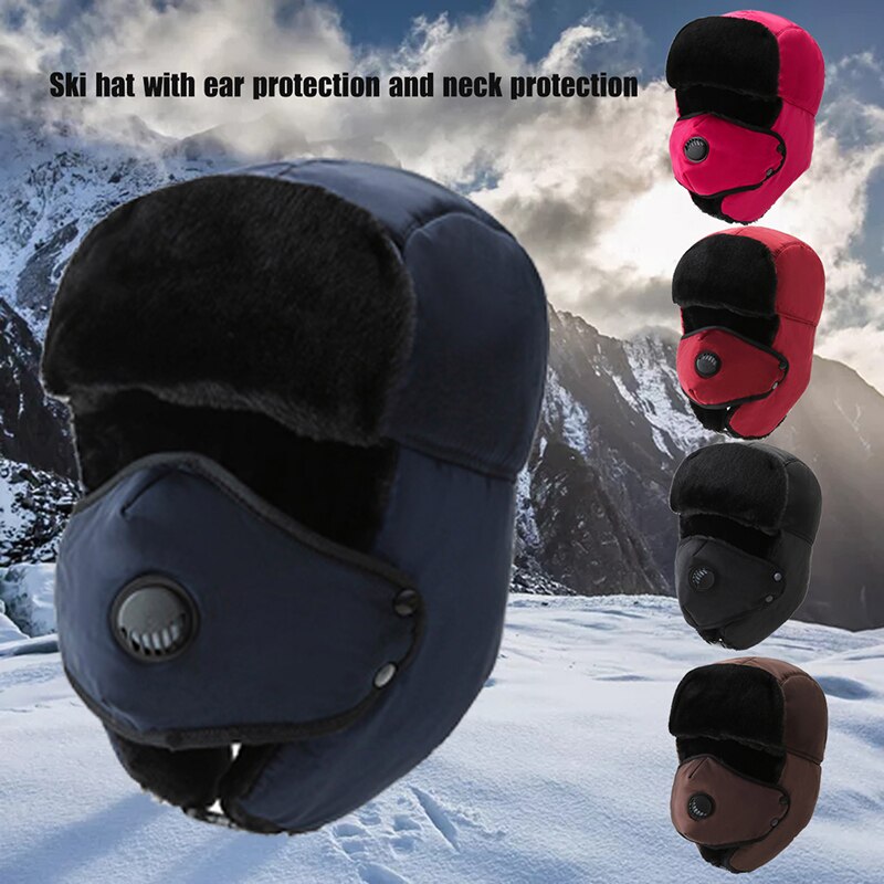 Cálidos gorros impermeables para hombre y mujer, gorros de estilo Bomber rusos, Unisex, para invierno, senderismo, orejeras, gorra gruesa y cálida