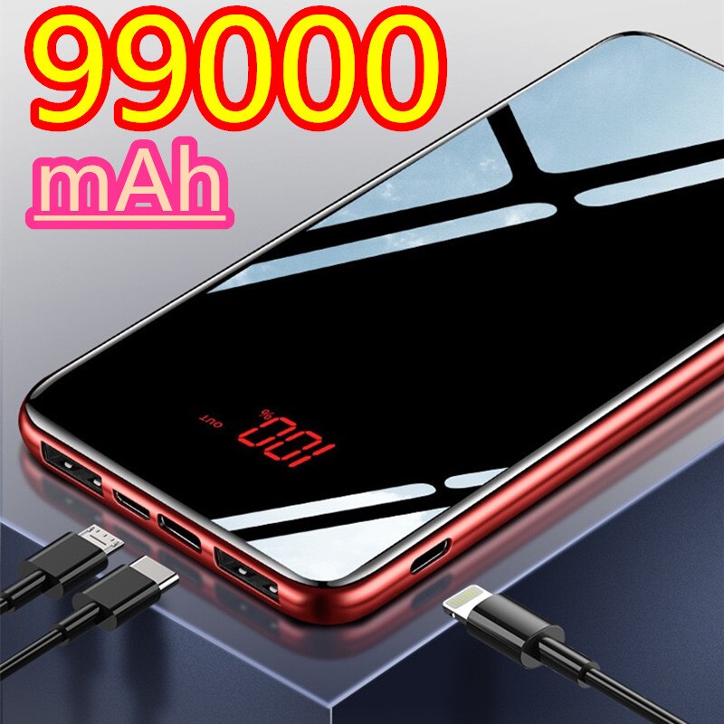 99000mAh Energie Bank tragbare Dual USB ladegerät Energie Bank für iPhone 11 Profi Xiaomi praktisch externe batterie ladegerät