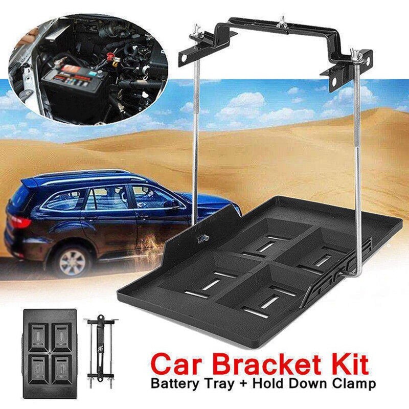 Bandeja de batería de coche, soporte de almacenamiento de batería, abrazadera de sujeción, tornillos, accesorios: Default Title