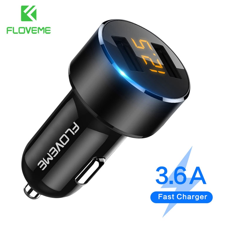 Floveme Usb Car Charger Voor Iphone Xiaomi Dual Port 18W Auto Chargeur Charger Usb 3.6A Snelle Opladen Autolader voor Mobiele Telefoon