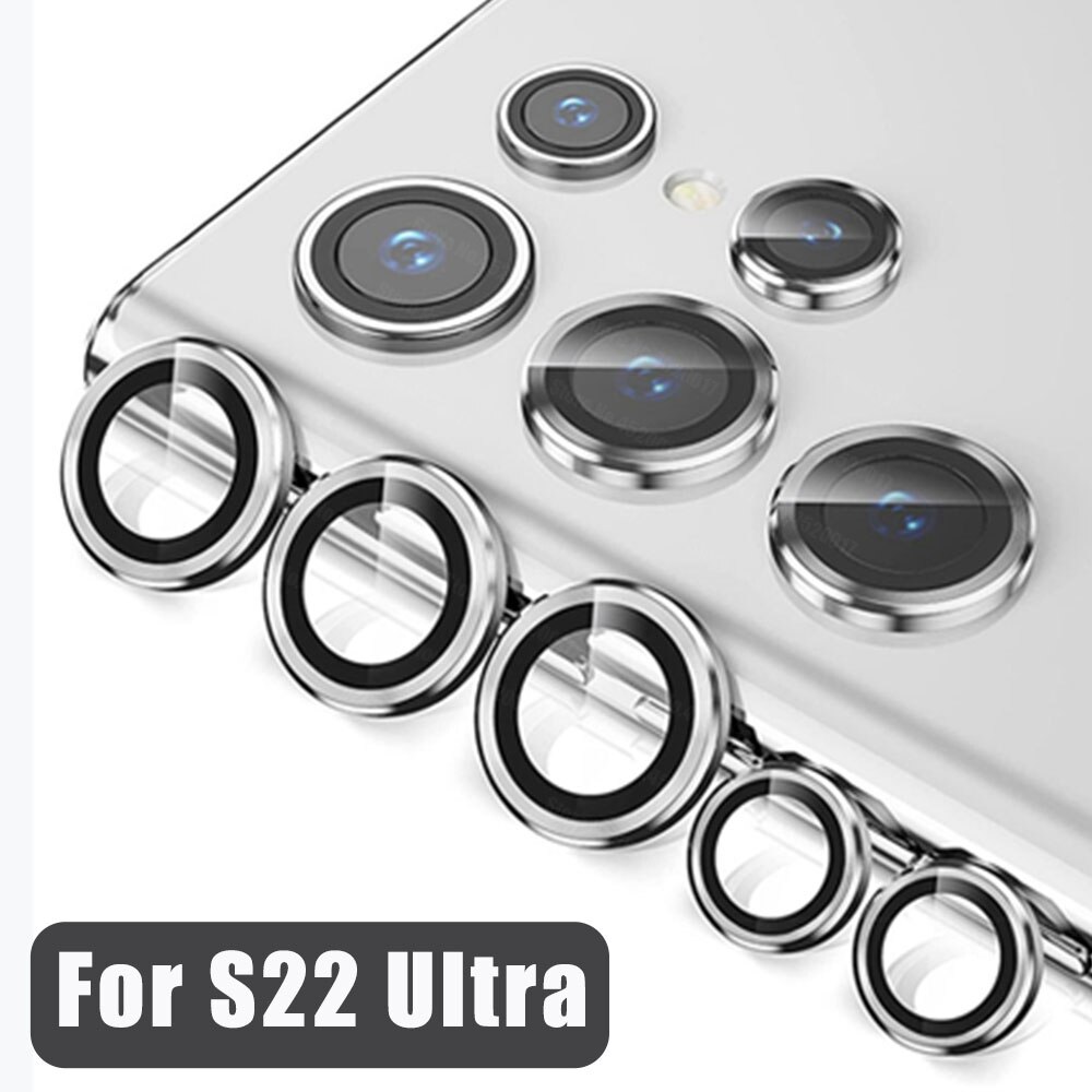 S22 ultra capa completa câmera lente protetor para samsung galaxy s22 ultra liga de alumínio metal vidro temperado para samsung s22ultra