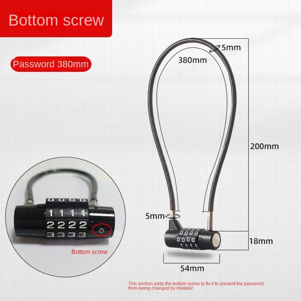 Zinklegering 4-cijferig combinatieslot Draadkabel Resetbaar slaapzaalkastslot Anti-diefstal Gym Veiligheid Codeslot: Blue