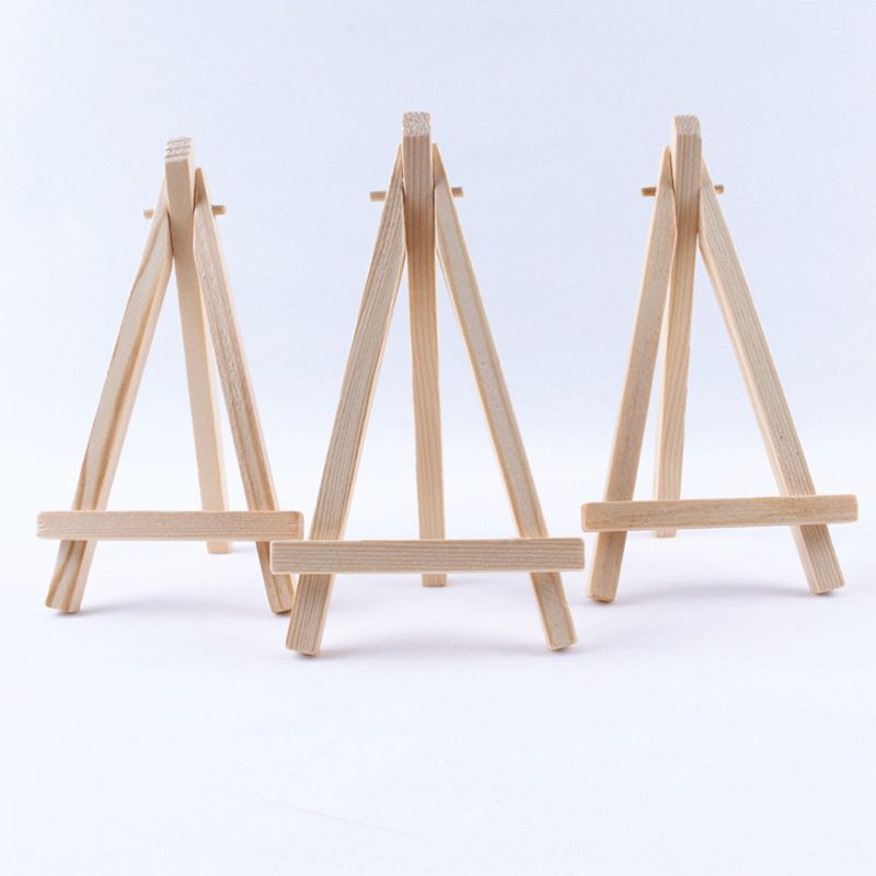 KBNIAN 20 stuks mini houten ezel driehoek schildersezel fotolijsten display driehoek opvouwbaar houten ezel voor bruiloft Kerstmis party & bar (15 x 8 x 1,7 cm