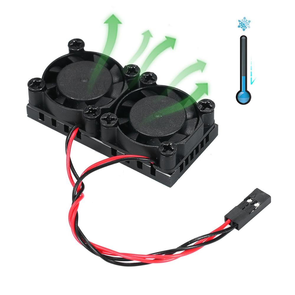 Universal Raspberry Pi Cooling Dual Fan DC 5V and RAM Copper Heatsink for for Raspberry Pi 4 Model B Raspberry Pi 3/2 Model B 3B