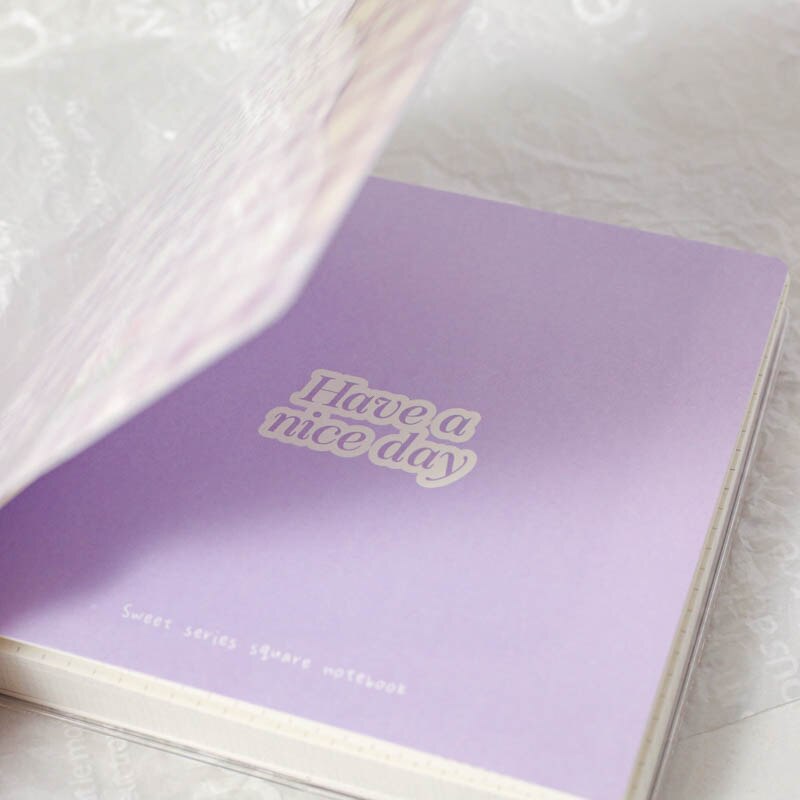 Yoofun-Cuaderno cuadrado con tapa de PVC para estudiantes, cuaderno , sencillo, diario, planificación diaria, lista de tareas, escuela, 120 hojas