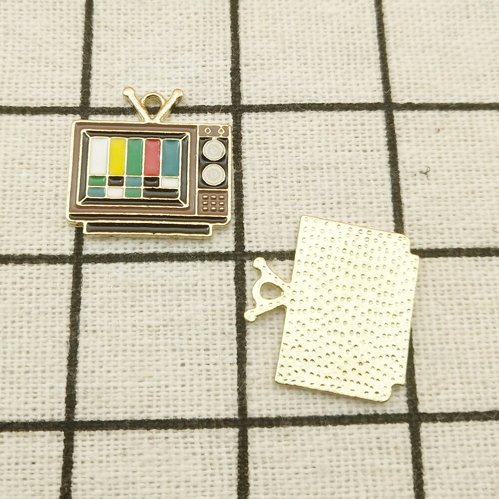 10pcs television charm enamel charms for jewerly making earring pendant bracelet necklace charms 19x20mm