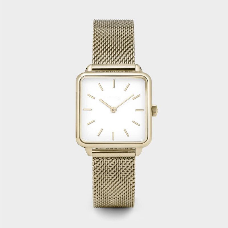 Reloj de pulsera de cuarzo sencillo para mujer, esfera cuadrada, Zegarek Damski, novedad de: Gold White