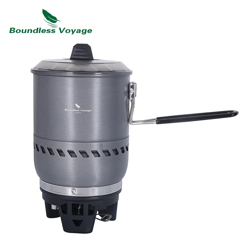 Boundless Voyage Camping Windproof Cooking System with Heat Exchanger Pot Outdoor Stove Cycling Picnic Gas Reactor Cooker BVS01