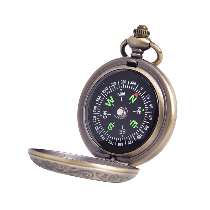 Vintage Bronze Compass Pocket Watch Retro Pocket Watch Compass Zinc Alloy Camping Accessaries