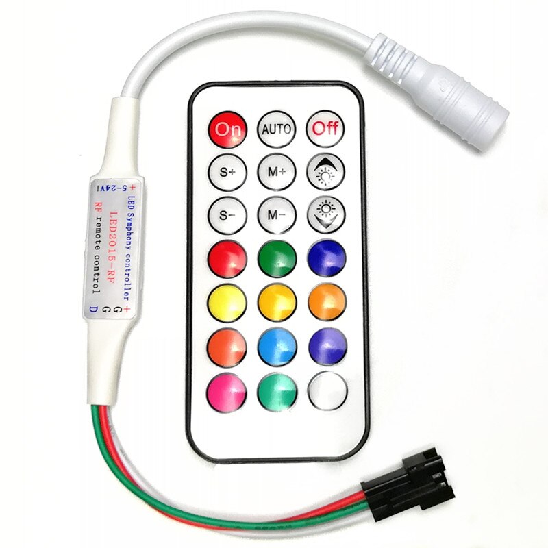 DC 5V 12V 24V LED Pixel Strip Controller RF 14key 21key Controller For WS2812B WS2811 WS2812 SK6812 UCS1903 Pixel Strip Lamp