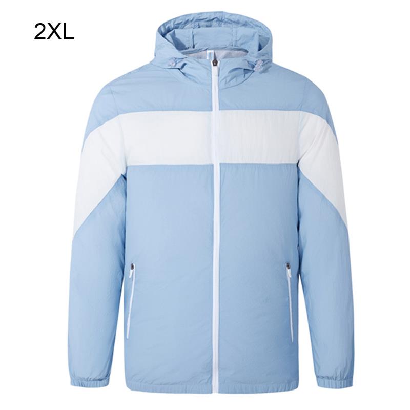 Fan Jacket Cooling Coat Air Conditioning Cool Coat USB Charging Waistcoat Fishing Cycling Cost for High Temperature Work: Deep Blue
