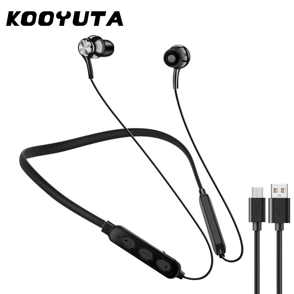 Neue Drahtlose Bluetooth Kopfhörer Magnetische Saug HiFi Klang Stereo Headset Wasserdichte Drahtlose Sport Ohrhörer mit HD Mic: Schwarz