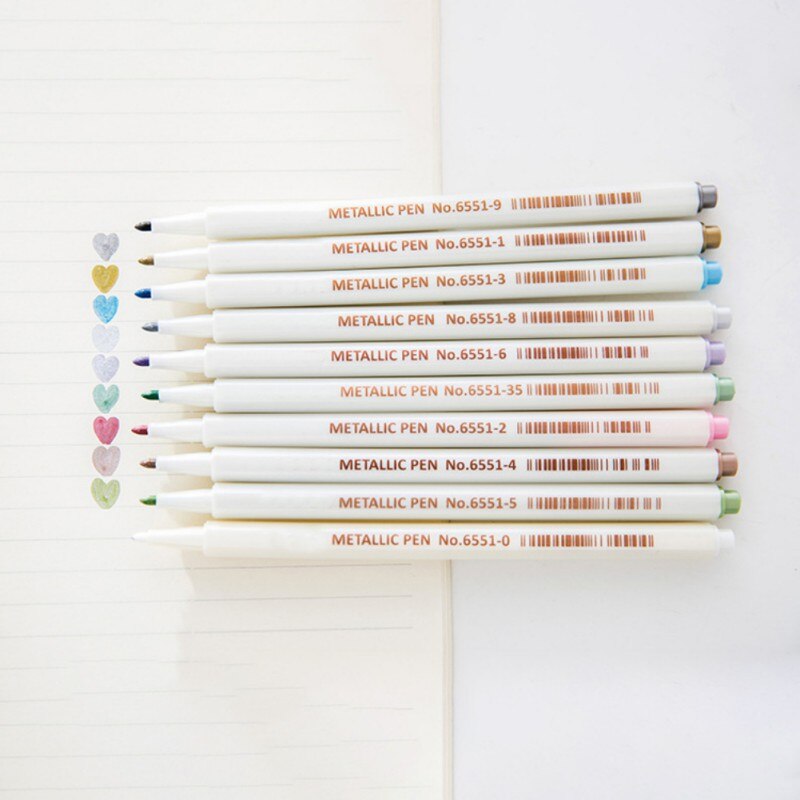 Marqueurs métalliques ensemble de stylos pour Scrapbooking bricolage Album Photo carte faisant calligraphie Doodling liquide-encre pointe ronde