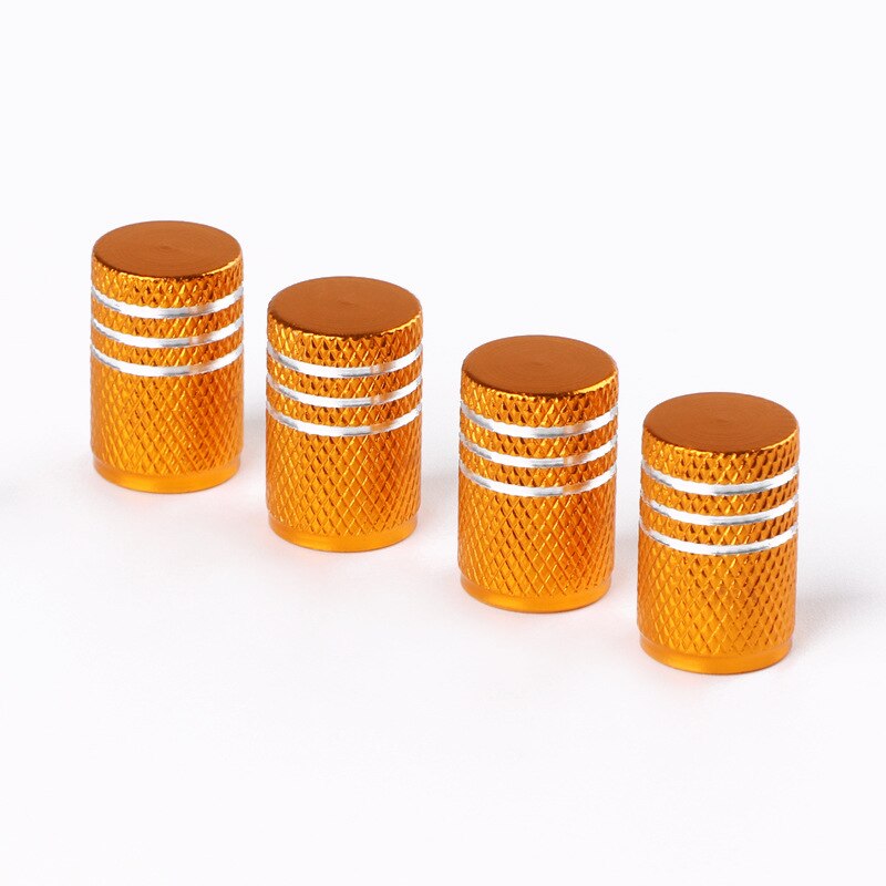 4PCS Aluminum Alloy Schrader Valve Caps Tire Valve Stem Covers for Cars Motorcycles Trucks Bikes Bicycle Accessories: TYPE A - Yellow