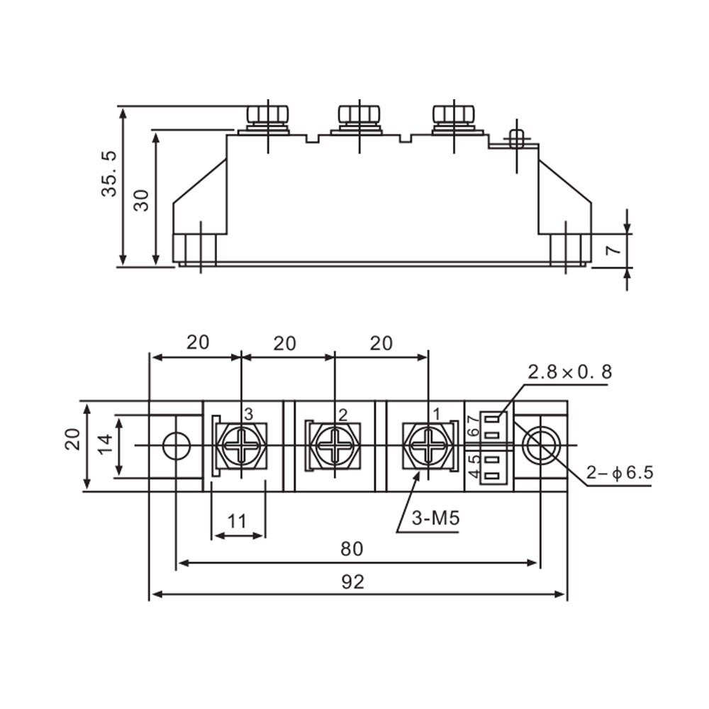 Longwe diode likeretter modul mdc 25a 55a 1600 vdc enfase effekt halvlederreléer for ac-dc motorkontroll